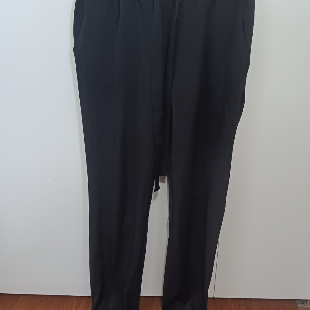 Revamped Black Pull On Pants With Front Tie Women's XXS